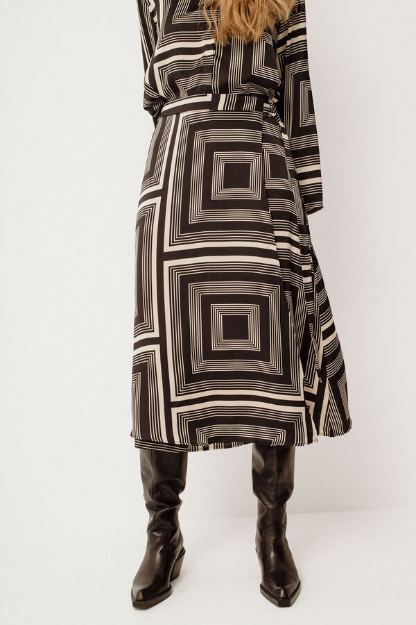 Vila Satin-finish midi skirt Preto