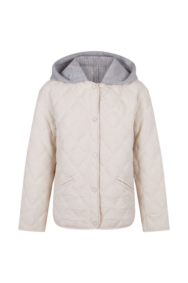 Cortefiel sweatshirt curto com capuz Ecru