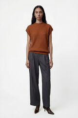 Vero Moda Blusa manga com gola alta  Castanho