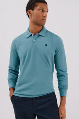 Cortefiel Polo b&aacute;sico manga larga Azul