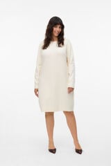Vero Moda Curve Vestido de punto manga larga talla grande Beige