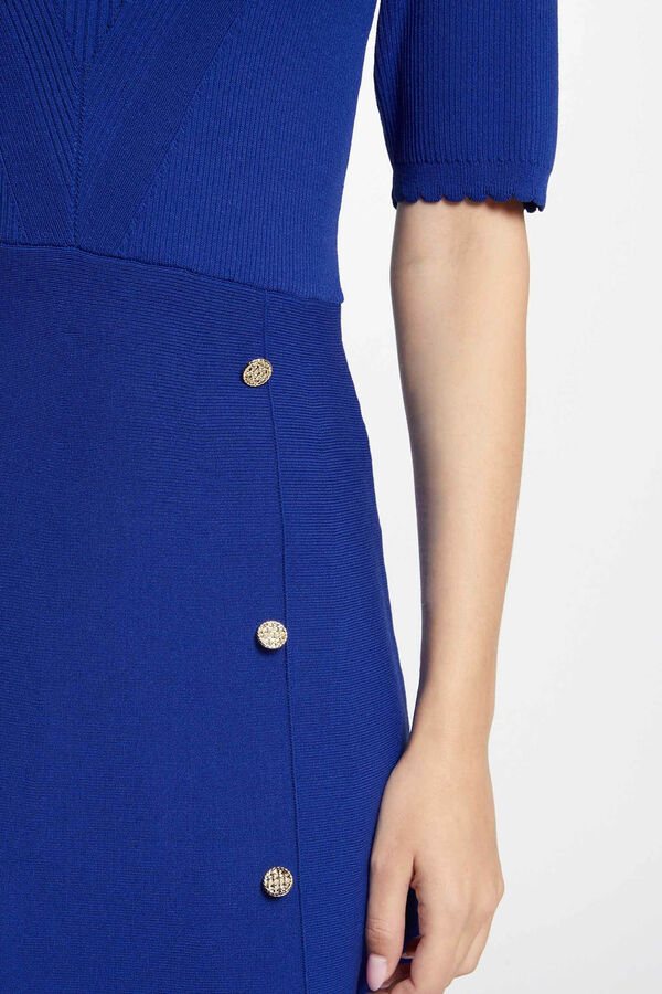 Morgan Vestido punto corto evas&eacute; Azul oscuro