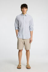 Selected Camisa de lino de manga larga Blanco