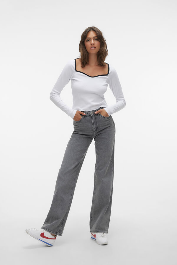 Vero Moda Jeans de tiro alto Gris