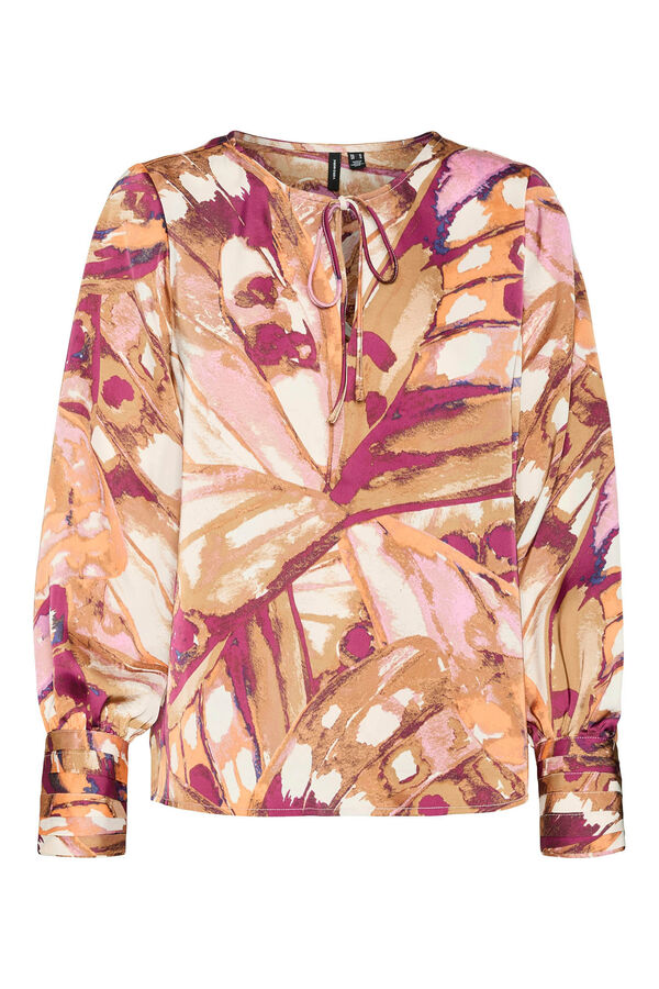 Vero Moda Camisa fluida de manga larga Castanho