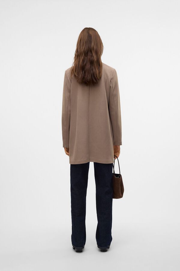 Vero Moda Abrigo fino efecto ante Gris