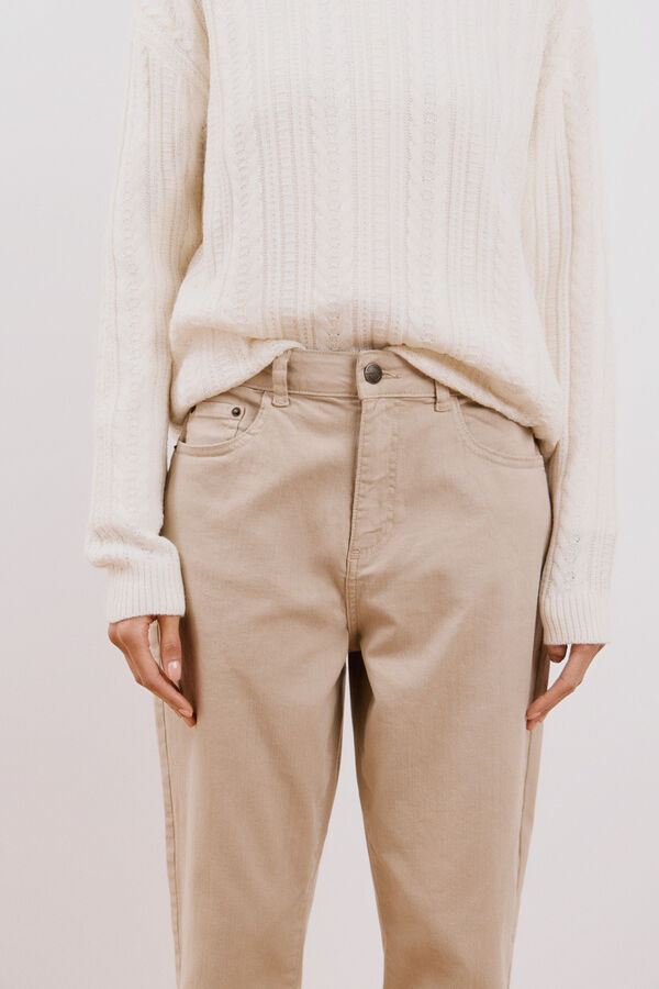 Cortefiel Jeans Mom Castanho