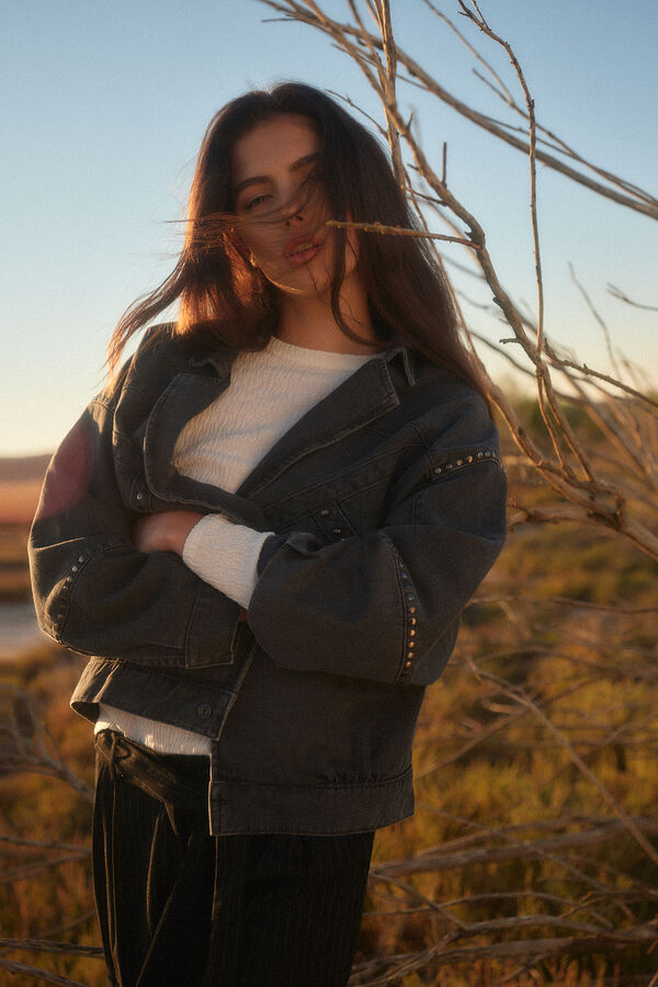 Slowlove Cazadora bomber vaquera Gris