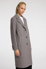 Selected Femme Abrigo de paño Midi confeccionado con algodón reciclado. Gris oscuro