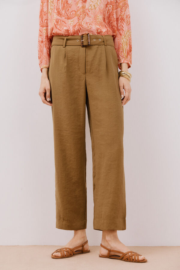 Cortefiel Cal&ccedil;as com cinto Verde