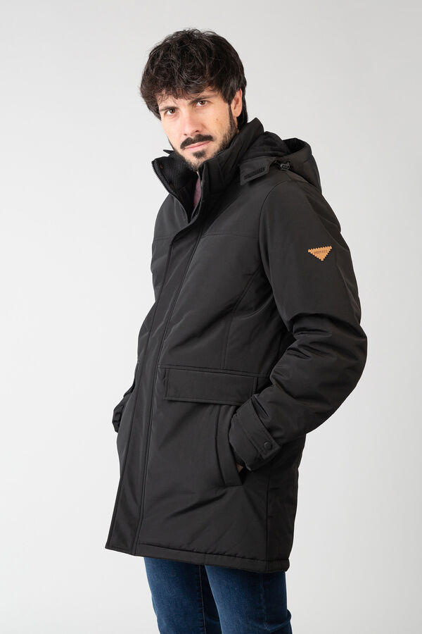 Privata Parka longa com capuz acolchoado Preto