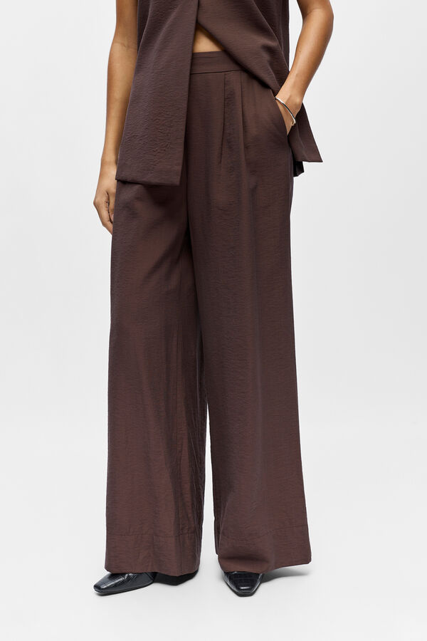 Object Pantal&oacute;n ancho fluido Marr&oacute;n oscuro