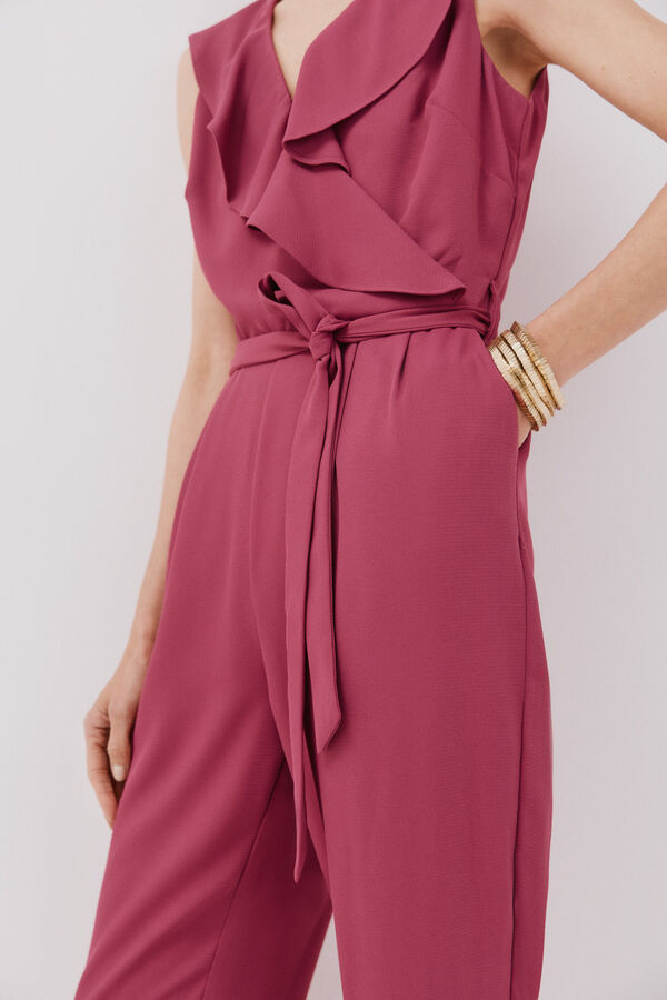 Cortefiel Macac&atilde;o comprido folhos Roxo