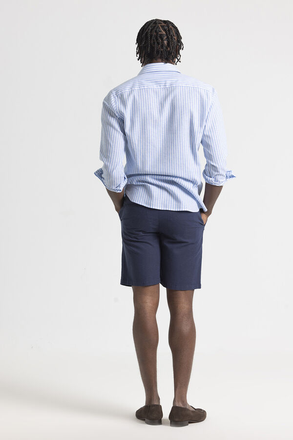 PuroEGO Bermuda microcuadro Azul oscuro