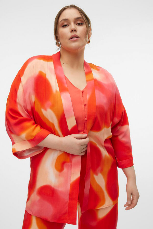 Vero Moda Curve Kimono manga 3/4 talla grande Naranja