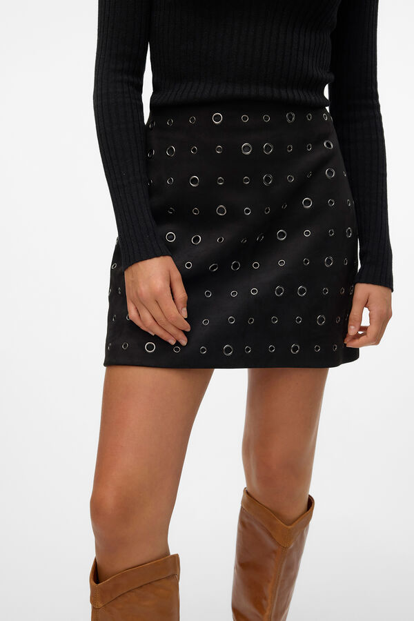 Vero Moda Falda corta de tejido ante Negro