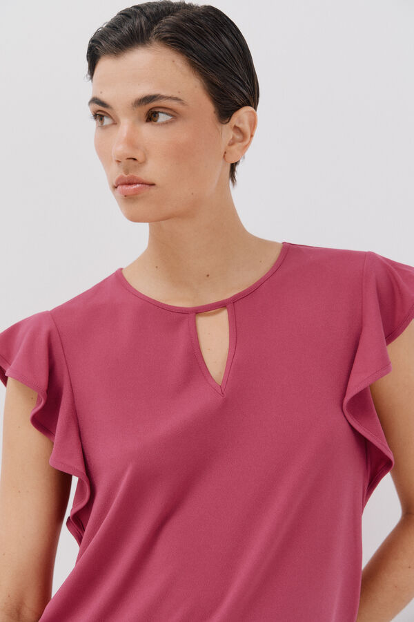 Cortefiel Top de punto l&aacute;grima Morado