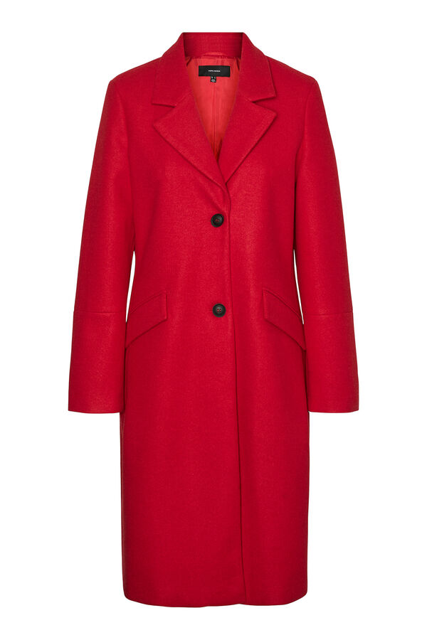 Vero Moda Abrigo midi de pa&ntilde;o con solapa Rojo