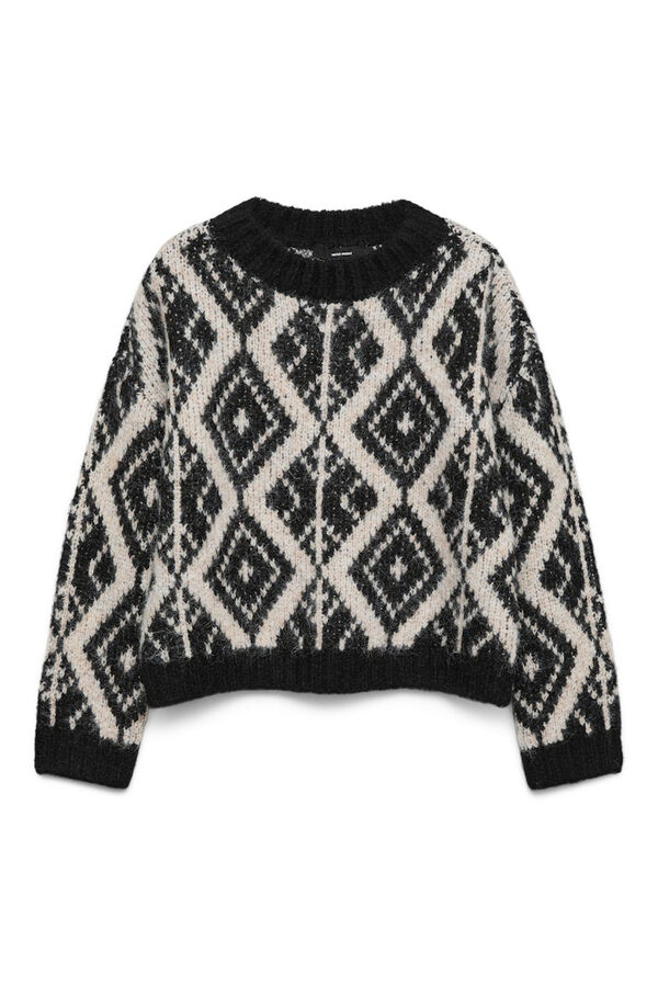 Vero Moda Camisola de malha grossa com estampado Preto