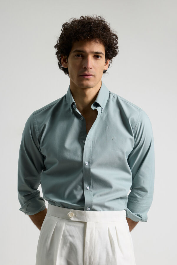 PuroEGO Camisa casual oxford Verde