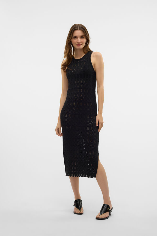 Vero Moda Vestido midi calado Negro