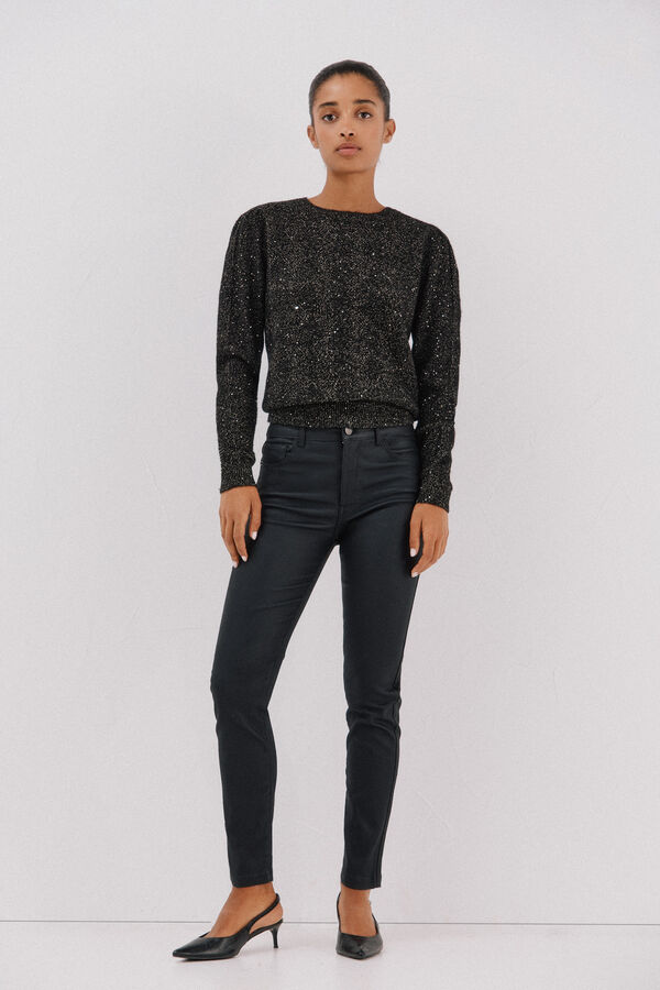 Cortefiel Pantalones Sensational resinados Negro