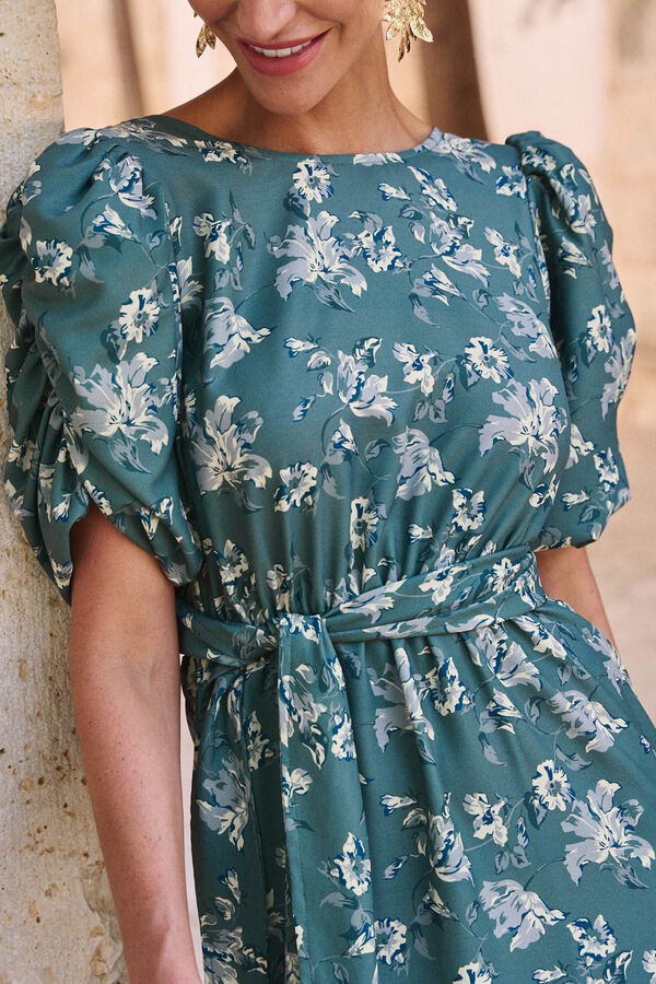 Pol&iacute;n Et Moi Vestido con flores Verdena Kaki