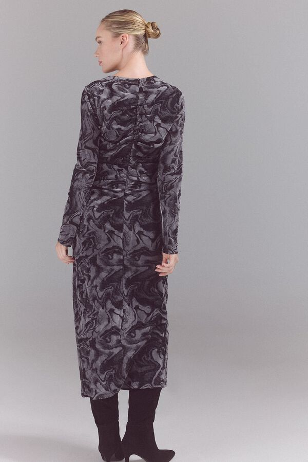 Slowlove Vestido de tule Devor&eacute; Cinzento