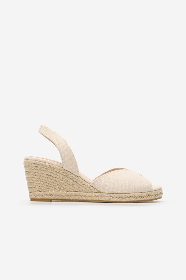 Cortefiel Sand&aacute;lia de cunha de lona peptoe Ecru