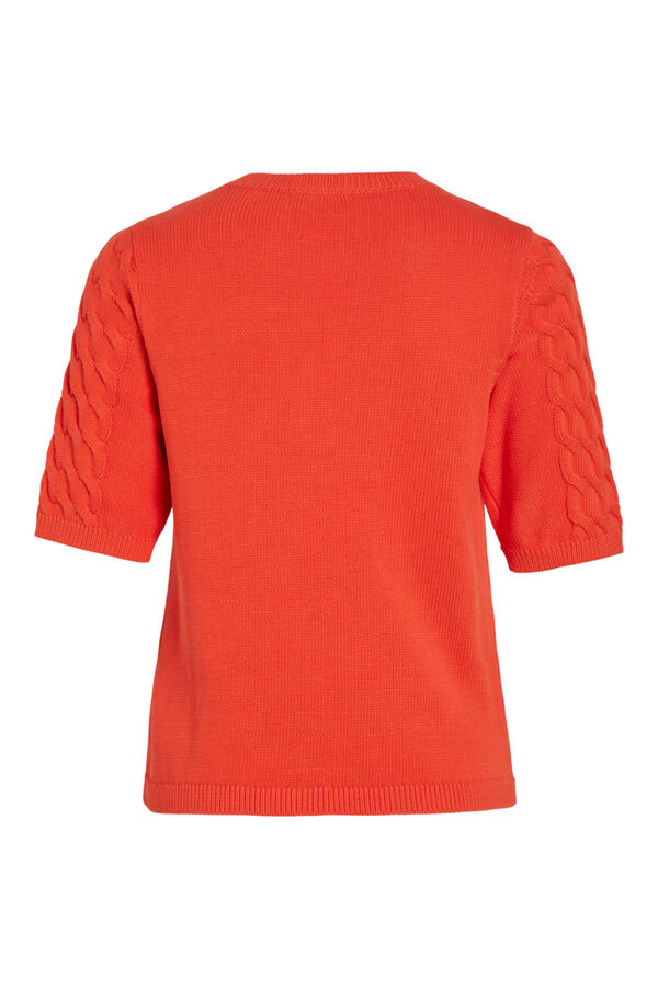 Cortefiel Jersey de manga corta punto trenzado Naranja