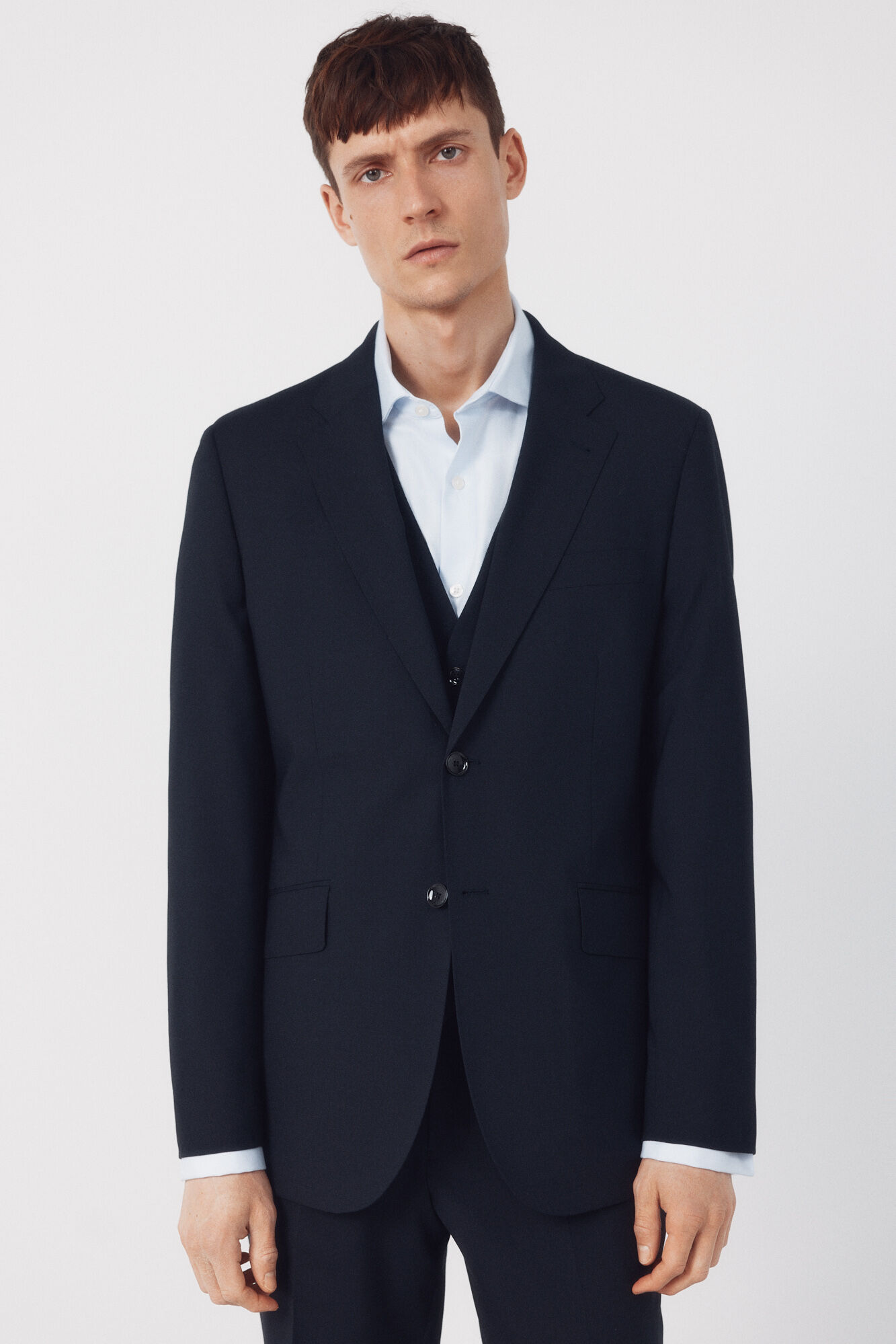 Cortefiel Americana traje dynamic estructura azul