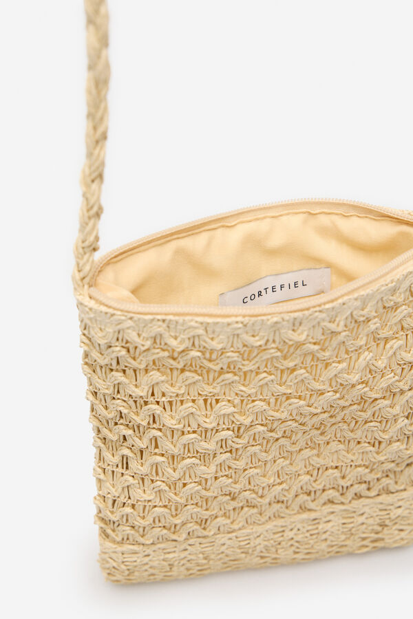 Cortefiel Mala de tiracolo entran&ccedil;ada Castanho