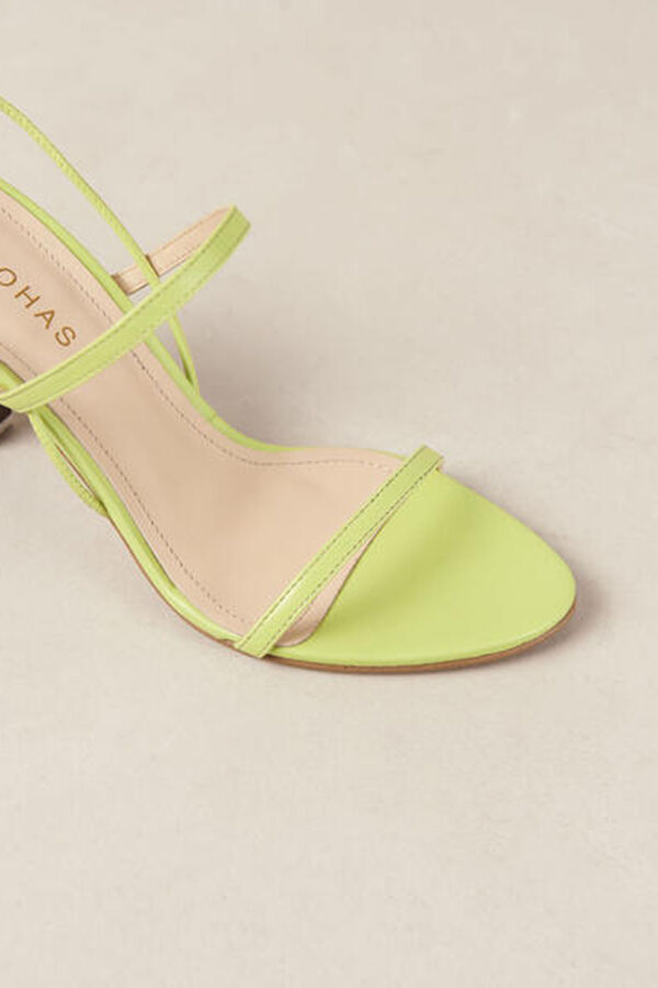 Alohas Sandalias Kendra en piel bicolor verde y marr&oacute;n Verde