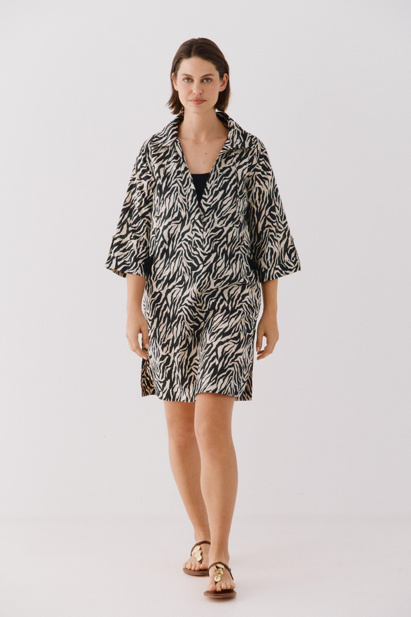 Cortefiel Caft&aacute;n t&uacute;nica estampado