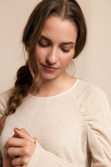 Slowlove Top com manga franzidas Ecru