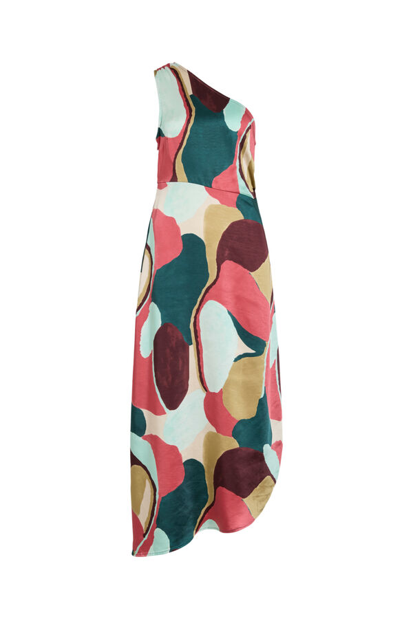 Vila Vestido satinado estampado de fiesta Multicolor