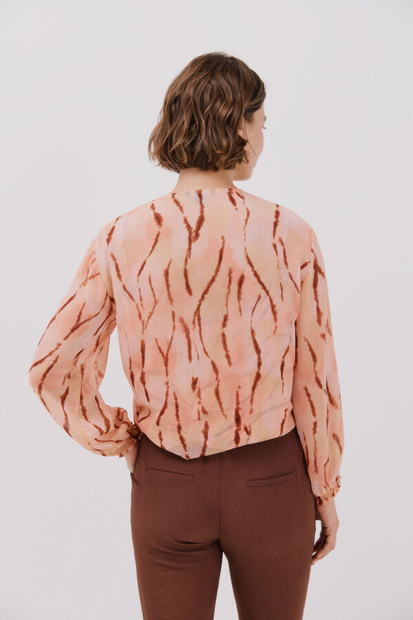 Cortefiel Blusa decote bico Multicolorido