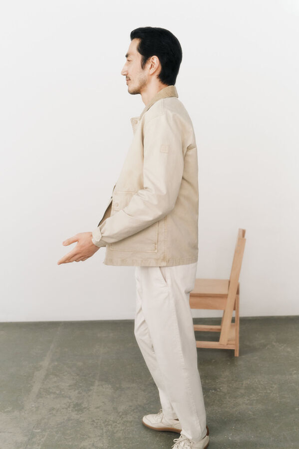 OOTO Chaqueta algod&oacute;n lavada Beige