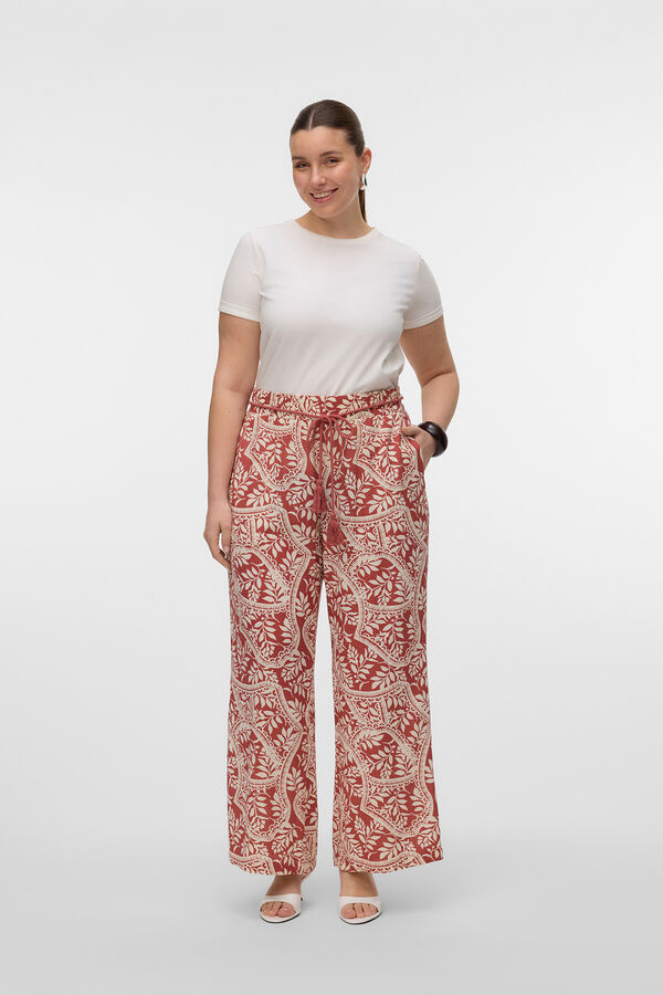 Vero Moda Curve Saia midi estampada plus size Vermelho