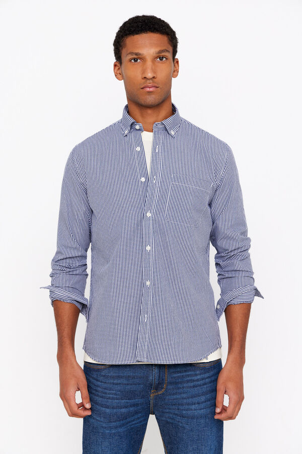 Cortefiel Camisa cuadros f&aacute;cil plancha Azul