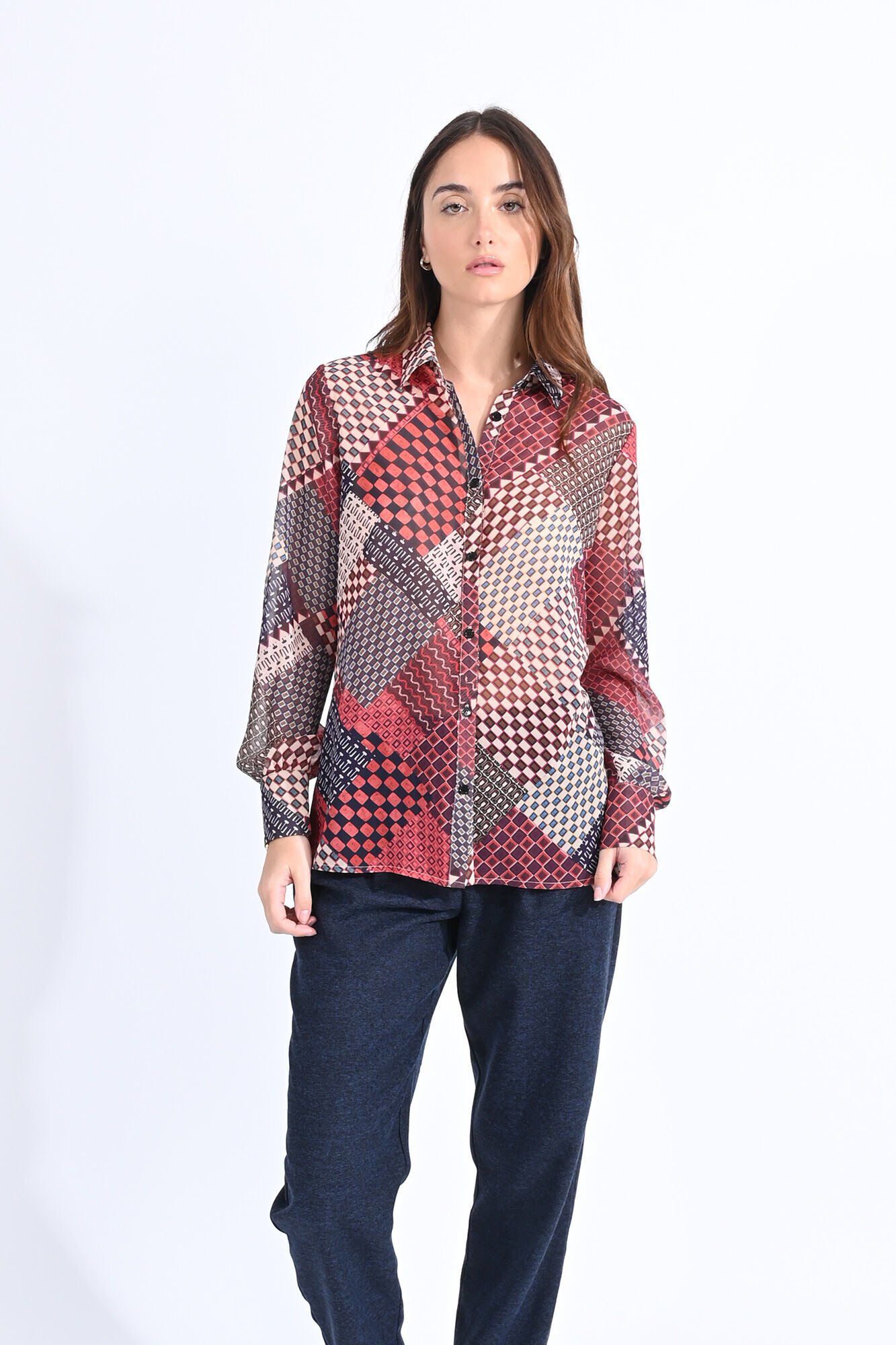 Molly Bracken Camisa vaporosa estampada
