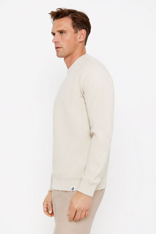 Cortefiel Sweatshirt tecido estrutura Tostado