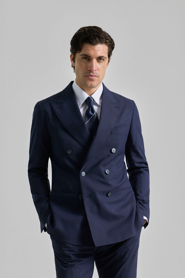 PuroEGO Traje cruzado cuadro gales Azul marino