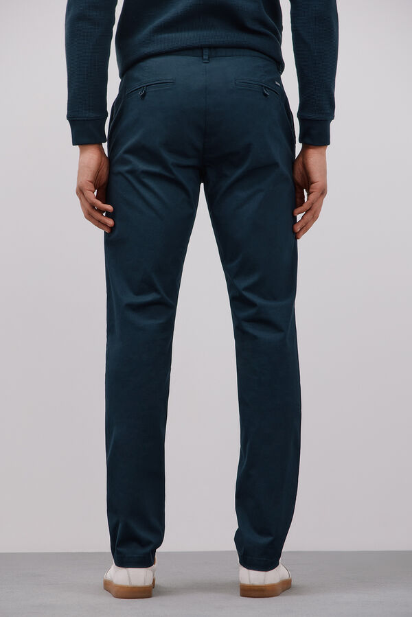 Cortefiel Calça calças chino slim fit com estampa Azul