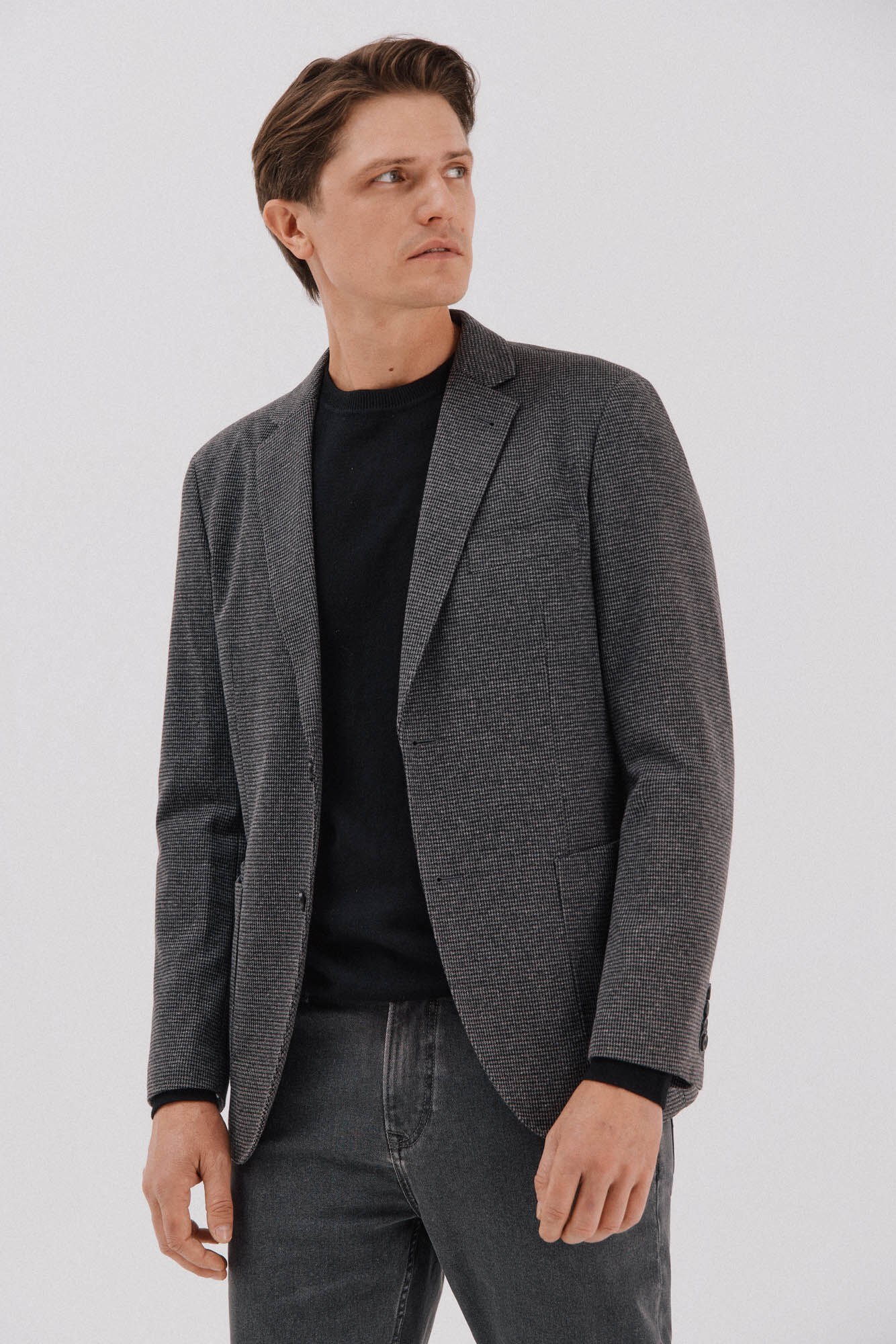 Cortefiel Blazer de malha pied-de-poule