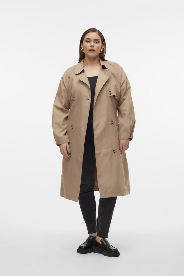 Vero Moda Curve Gabardina larga talla grande Verde