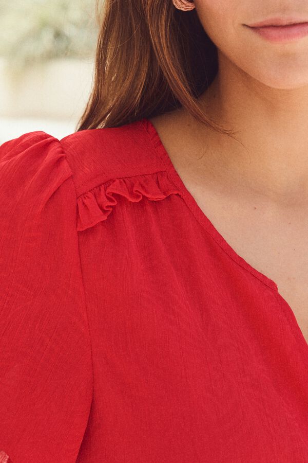 Pol&iacute;n Et Moi Blusa Carmina Vermelho