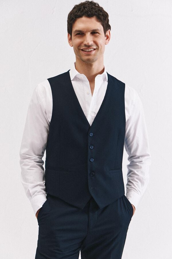 Cortefiel Colete estruturado s&eacute;rie XXI Azul