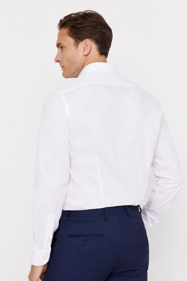 Cortefiel camisa elegante estruturada slim fit fácil de engomar Branco