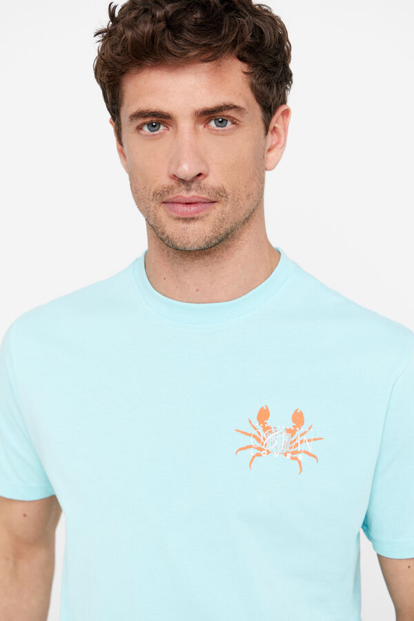 Cortefiel Camiseta gr&aacute;fica cangrejo Azul